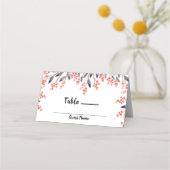 水彩ホリデーウィンターベリー結婚ズテーブル プレイスカード (裏面)