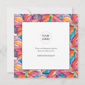 水彩ホリデーカード鮮やかポインセチア シーズンカード (裏面)