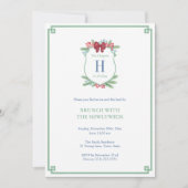 水彩ホリデーズクレストニューリウェズブランチパーティー 招待状 (正面)