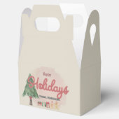 水彩ホリデーツリー　レトロスタイル　ギフトボックス フェイバーボックス (オープン)