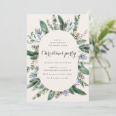 水彩ホリデーリーフクリスマスパーティー 招待状 (スタンド正面)