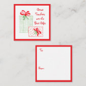 水彩ホリデー先生最高のギフト エンクロージャーカード (正面/裏面)