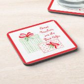 水彩ホリデー先生最高のギフト コースター (左側)