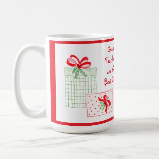 水彩ホリデー先生最高のギフト コーヒーマグカップ (左)