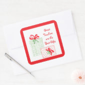 水彩ホリデー先生最高のギフト スクエアシール (封筒)