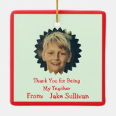 水彩ホリデー先生最高のギフト セラミックオーナメント (裏面)