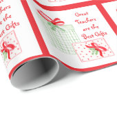 水彩ホリデー先生最高のギフト ラッピングペーパー (ロールコーナー)