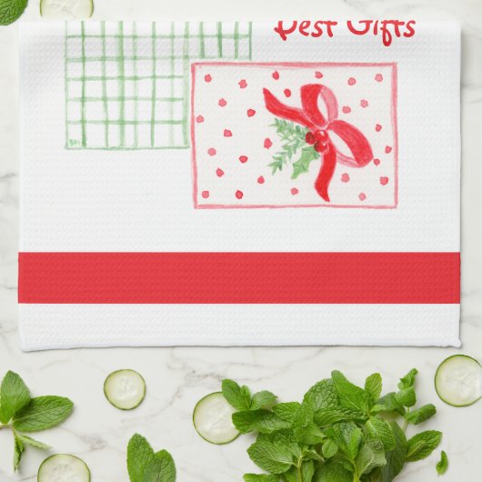 水彩ホリデー素晴らし先生最高のギフト キッチンタオル (折り畳み)