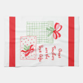 水彩ホリデー素晴らし先生最高のギフト キッチンタオル (横)