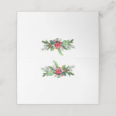 水彩ホリーと松とベリー |休日 プレイスカード (外部開封)