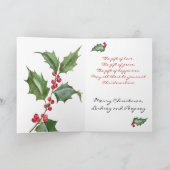 水彩ホリーと赤い果実 カード (内部)