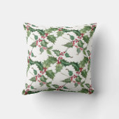 水彩ホリーと赤い果実 クッション (裏面)