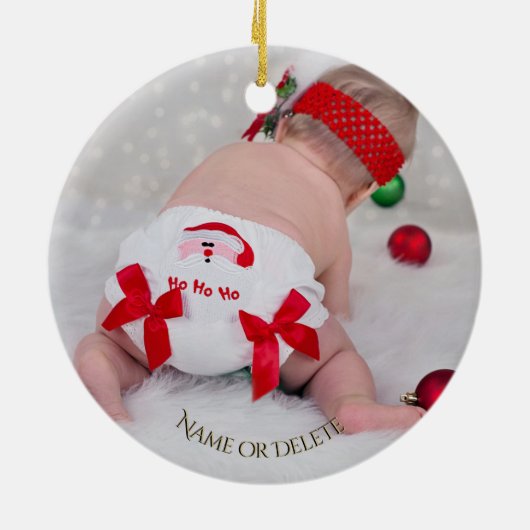 水彩ホリーと赤い果実 セラミックオーナメント (裏面)