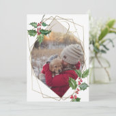 水彩ホリーと赤い果実 招待状 (スタンド正面)