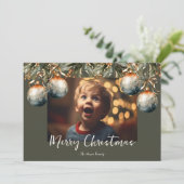 水彩ホリーオーナメント写真 シーズンカード (スタンド正面)