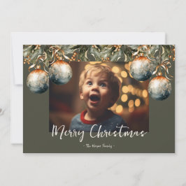 水彩ホリーオーナメント写真 シーズンカード