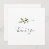 水彩ホリースプリグサンキューカード サンキューカード (正面/裏面)