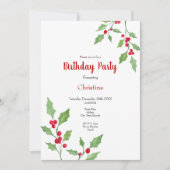 水彩ホリースプリグ 招待状 (正面)