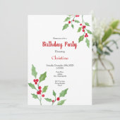 水彩ホリースプリグ 招待状 (スタンド正面)