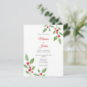 水彩ホリースプリグ 招待状 (スタンド正面)