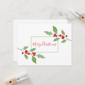 水彩ホリースプリング カード (正面/裏面インサイチュ)