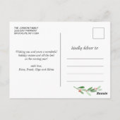 水彩ホリーベリークリスマス写真グリーティング ポストカード (裏面)