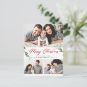 水彩ホリーベリークリスマス3 PHOTO Greeting ポストカード (スタンド正面)