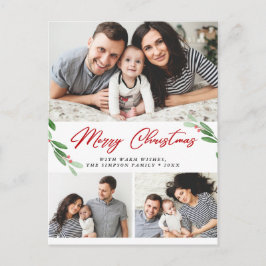 水彩ホリーベリークリスマス3 PHOTO Greeting ポストカード