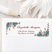 水彩ホリーベリークリスマス ラベル (インサイチュ)