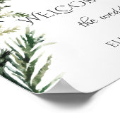 水彩ホリーベリーグリーン結婚リー ポスター (角)