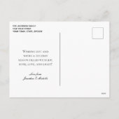 水彩ホリーベリーパインコーン&グリーン写真 シーズンポストカード (裏面)