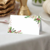 水彩ホリー葉 |休日 プレイスカード