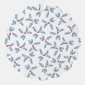 水彩ホリー |あいさつカスタム文 |写真 オーナメントカード (裏面)