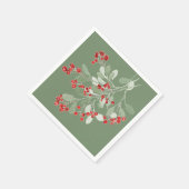 水彩ホリー スタンダードカクテルナプキン (角)