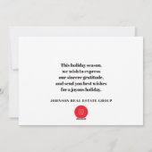 水彩ホリー |休日の挨拶 シーズンカード (裏面)