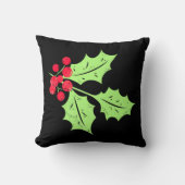 水彩ホリ葉ーと果実 クッション (正面)