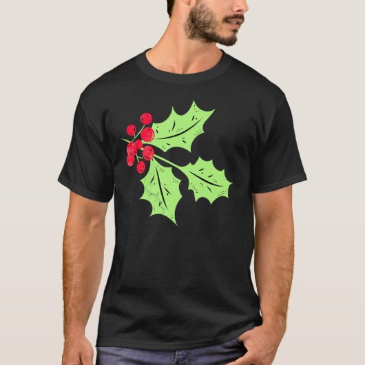 水彩ホリ葉ーと果実 Tシャツ (正面)