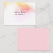 水彩ホログラフィピンクと金ゴールド ノートカード (正面/裏面)