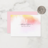 水彩ホログラフィピンクと金ゴールド ノートカード (正面/裏面インサイチュ)