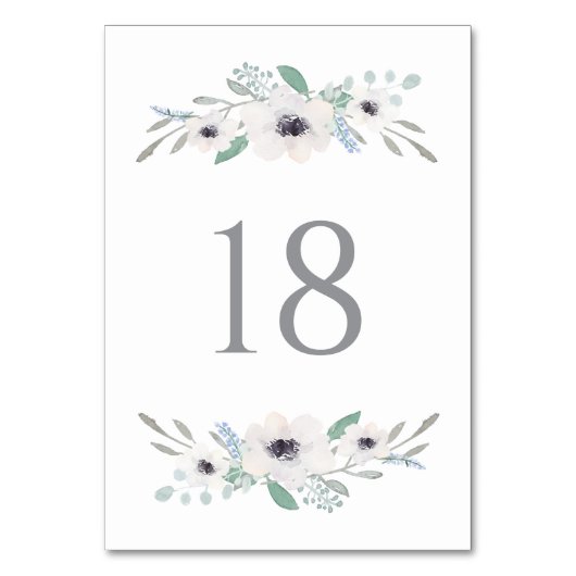 水彩ホワイトアネモンスガーランドテーブル番号 テーブルナンバー (正面)