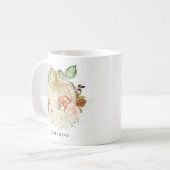 水彩ホワイトカボチャと金ゴールドグリッター秋 コーヒーマグカップ (正面左)