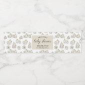 水彩ホワイトカボチャバラベビーシャワー ペットボトルラベル (シングルラベル)