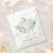 水彩ホワイトカボチャ秋の赤ちゃんシャワー フェイバーバッグ (クリップ留めされた状態)