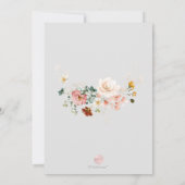 水彩ホワイトカボチャ秋ガーデンフラワーズ 招待状 (裏面)