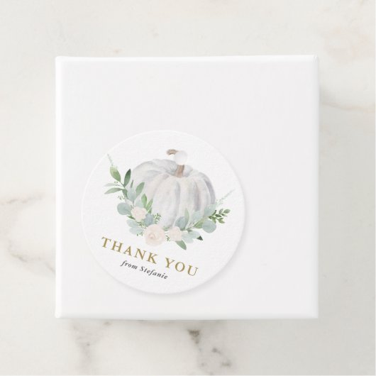 水彩ホワイトカボチャ秋サンキューユナイズ フェイバータグ (インサイチュ)