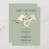 水彩ホワイトカラリライスブーケ セーブザデート (正面/裏面)