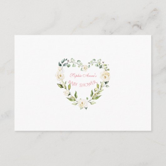 水彩ホワイトクリームフローラおむつラッフル エンクロージャーカード (裏面)