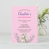 水彩ホワイトスノードロップイラストレーション誕生日 招待状 (スタンド正面)