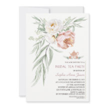 水彩ホワイトダスティーバラ花ブライダルシャワー