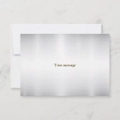 水彩ホワイトフラワーゴールデンフレームシルバーティール（緑がかった色） サンキューカード (裏面)